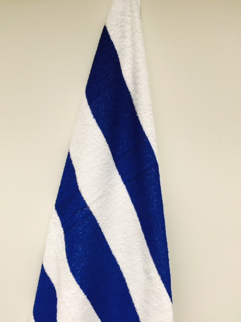 Three stripe Pool Towel 30x60 9.00 lbs Blue