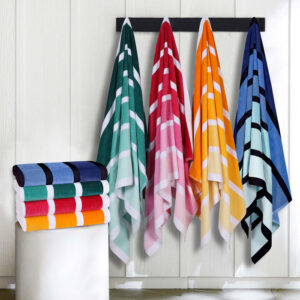 United Textile Supply Faded Stripes Cabana Beach Towels